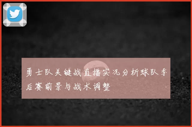 勇士队关键战直播实况分析球队季后赛前景与战术调整