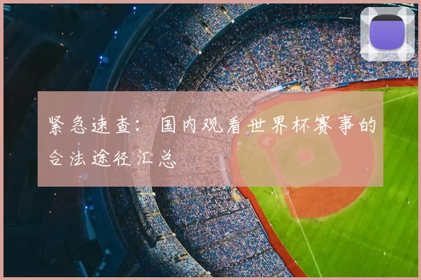 紧急速查:国内观看世界杯赛事的合法途径汇总